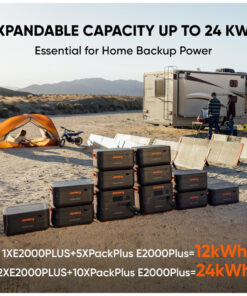 Kit Gerador de Energia Portátil Solar 2000 Plus 3000W e 2 Paneis Solares 200W, Jackery, 110V Preto e Laranja