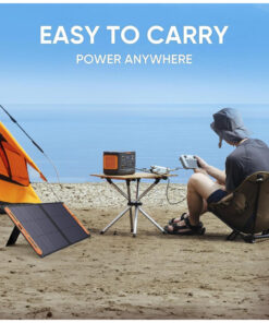 Kit Gerador de Energia Solar Portátil 300 Plus com Painel Solar SolarSaga 100W e Bateria de 288Wh LiFePO4, 110V, Jackery, Preto e Laranja