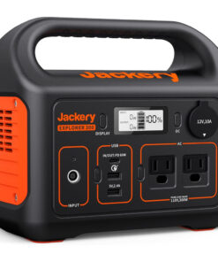 Gerador de Energia Solar Portátil Explorer 300 com Bateria de Lítio 293Wh e Saída AC de 110V, Jackery, Preto e Laranja