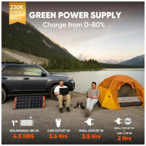 Gerador de Energia Solar Portátil Explorer 300 com Bateria de Lítio 293Wh e Saída AC de 110V, Jackery, Preto e Laranja