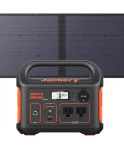 Gerador de Energia Solar Portátil Explorer 300 com e Bateria de Lítio de 293Wh e Painel Solar de 100W, 110V, Jackery, Preto e Laranja