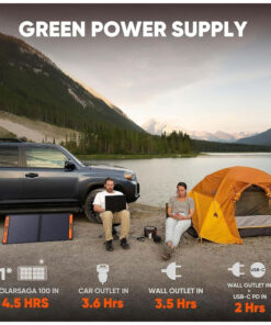 Gerador de Energia Solar Portátil Explorer 300 com e Bateria de Lítio de 293Wh e Painel Solar de 100W, 110V, Jackery, Preto e Laranja