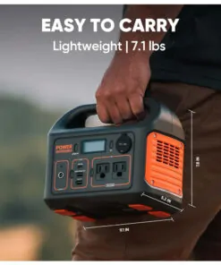 Gerador de Energia Solar Portátil Explorer 300 com e Bateria de Lítio de 293Wh e Painel Solar de 100W, 110V, Jackery, Preto e Laranja