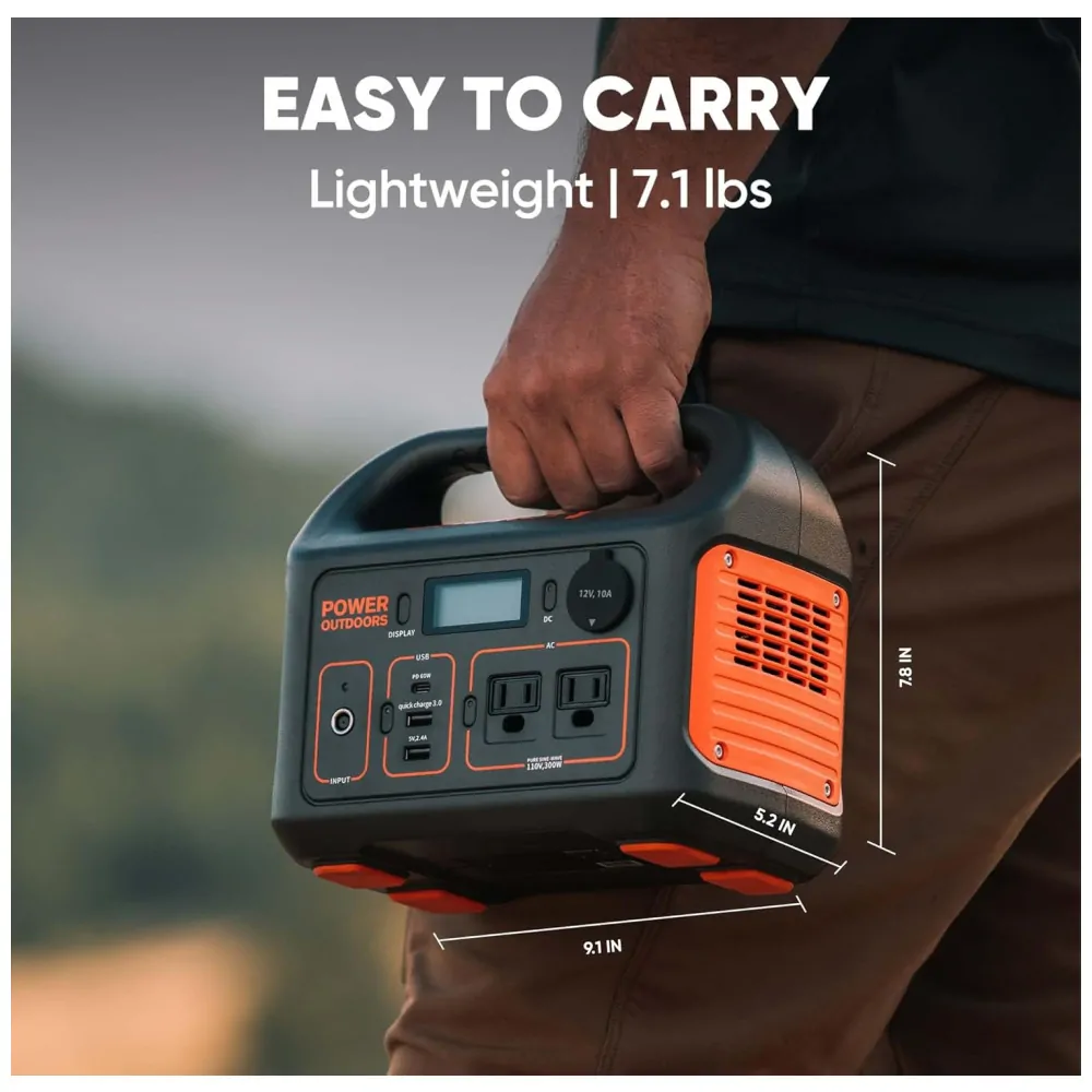Gerador de Energia Solar Portátil Explorer 300 com e Bateria de Lítio de 293Wh e Painel Solar de 100W, 110V, Jackery, Preto e Laranja