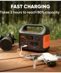 Gerador de Energia Solar Portátil Explorer 300 com e Bateria de Lítio de 293Wh e Painel Solar de 100W, 110V, Jackery, Preto e Laranja