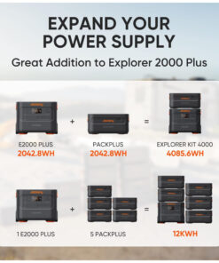 Bateria de Expansão 2042Wh Compatível com Gerador de Energia Solar Explorer 2000 Plus 110V, Jackery