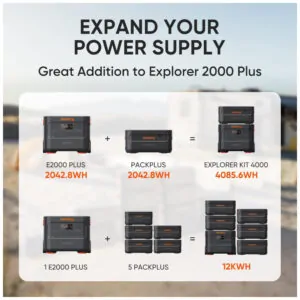 Bateria de Expansão 2042Wh Compatível com Gerador de Energia Solar Explorer 2000 Plus 110V, Jackery