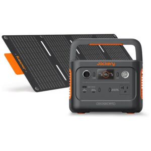Gerador de Energia Solar Portátil com Painel de 40W, Bateria LiFePO4 288 Wh, Tomada CA de 300 W, 110V Jackery 300 Plus