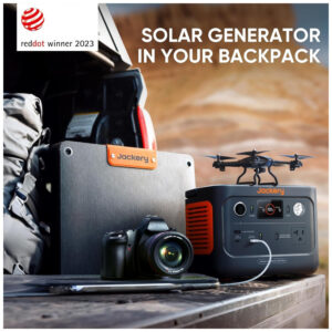 Gerador de Energia Solar Portátil com Painel de 40W, Bateria LiFePO4 288 Wh, Tomada CA de 300 W, 110V Jackery 300 Plus