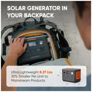 Gerador de Energia Solar Portátil Explorer 300 Plus com Bateria de 288Wh LiFePO4 e Tomada CA de 300W, 110V Jackery, Preto e Laranja