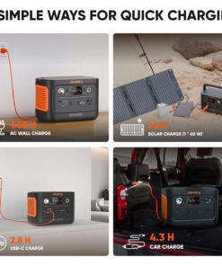Gerador de Energia Solar Portátil Explorer 300 Plus com Bateria de 288Wh LiFePO4 e Tomada CA de 300W, 110V Jackery, Preto e Laranja