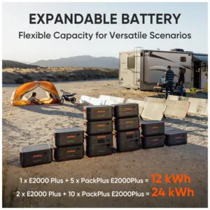 Gerador de Energia Solar Portátil com Bateria de 2.042 Wh e Saída de 3.000 W, 110V, Jackery Explorer 2000 Plus