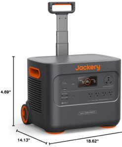 Gerador de Energia Solar Portátil Explorer 3000 Pro com Bateria de 3024Wh, 2 portas PD de 100W e 4 Tomadas AC 110V 3000W, Jackery, Preto e Laranja