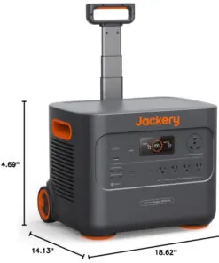 Gerador de Energia Solar Portátil Explorer 3000 Pro com Bateria de 3024Wh, 2 portas PD de 100W e 4 Tomadas AC 110V 3000W, Jackery, Preto e Laranja