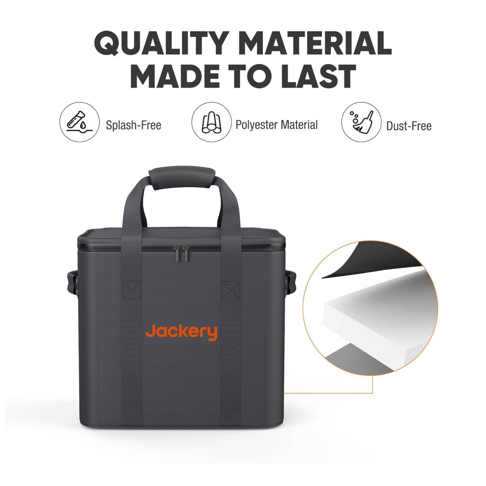Bolsa de Transporte para Gerador de Energia Portátil Explorer 1500 1500 PRO 2000 Pro, Tam G, Jackery, Preta