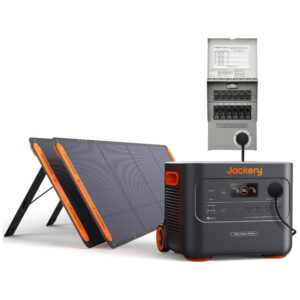 Kit Gerador de Energia Solar Explorer 3000 Pro com 2 Painéis Solares de 200W e Interruptor Manual de Transferência até 3kW, 110V, Jackery, Petro e Laranja