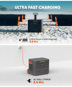 Kit Gerador de Energia Solar Explorer 3000 Pro com 2 Painéis Solares de 200W e Interruptor Manual de Transferência até 3kW, 110V, Jackery, Petro e Laranja