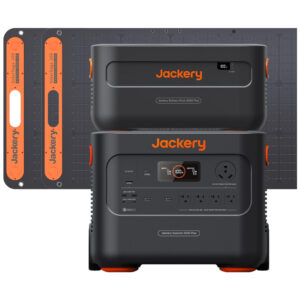 Kit Gerador de Energia Solar Explorer 2000 Plus com 2 Painel Solar 200W e Bateria Expansível 4085Wh, 110V, Jackery E2000 Plus, Preto e Laranja