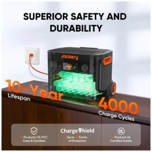 Kit Gerador de Energia Solar Explorer 2000 Plus com 2 Painel Solar 200W e Bateria Expansível 4085Wh, 110V, Jackery E2000 Plus, Preto e Laranja