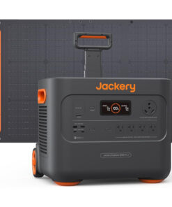 Kit Gerador de Energia Solar Portátil 2000 Plus com Bateria LiFePO4 de 2042Wh e 1 Painel Solar 100W 110V, Jackery, Preto e Laranja